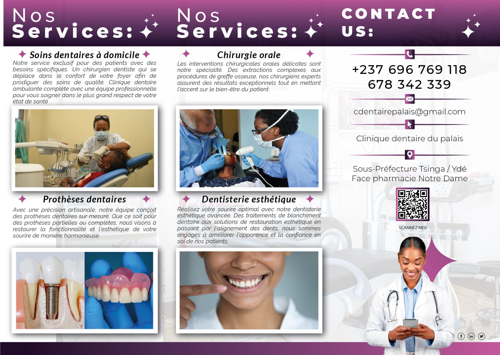 Brochure services et contact